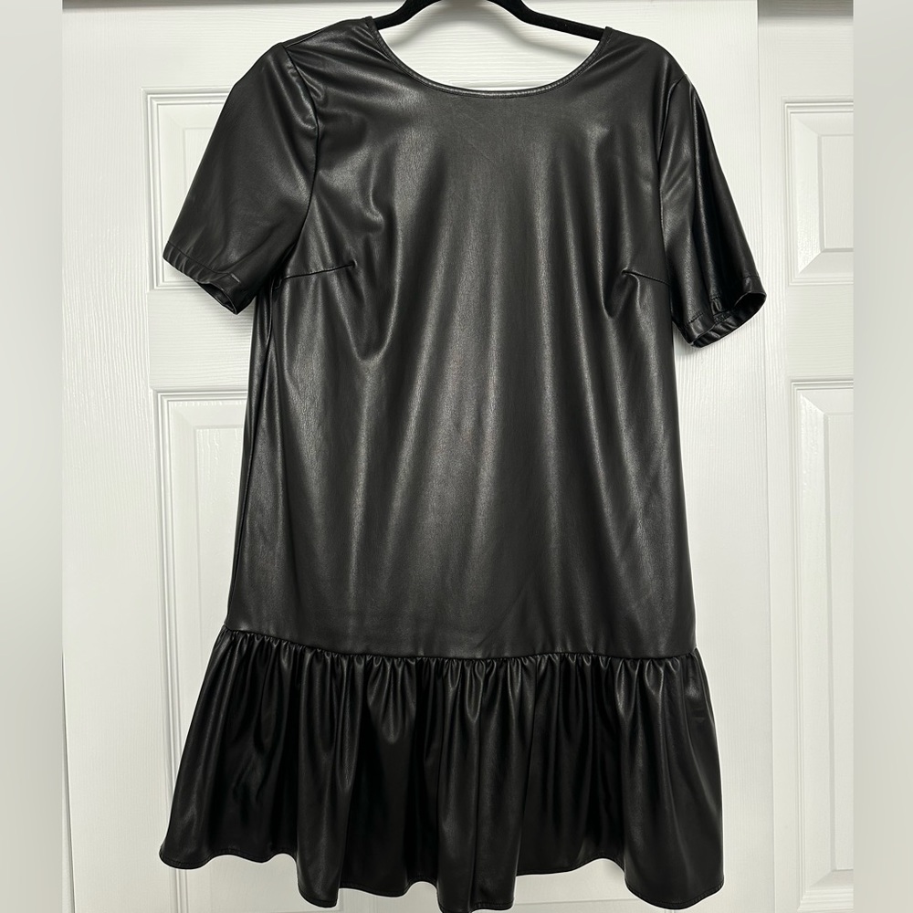 Black leather dress